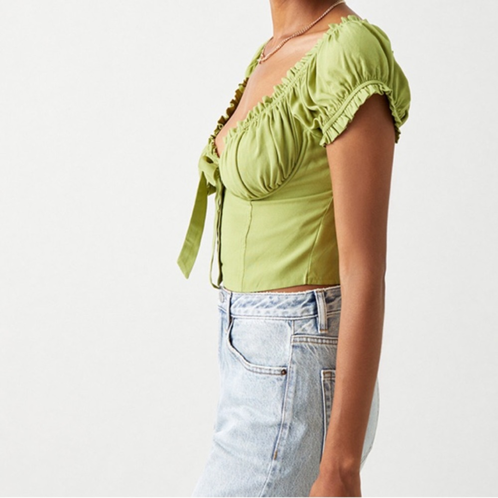 Kendall & Kylie Tie-Front Bustier Top - Picture 4 of 7